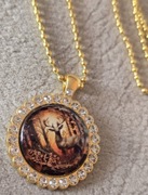 Piękny wisiorek naszyjnik ozdoba myśliwska medalion dla DIANY na Prezent.