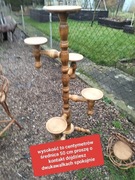 Stojak drewniany do kwiatów masywny vintage