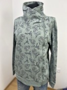 Bluza wiosenna floral zamek asymetryczny Janina M miękka zielona damska