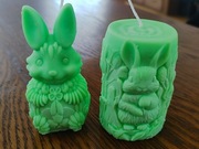 Zestaw 2 Świec z Wosku Sojowego Zajączek Wielkanoc Wielkanocne Zielony 