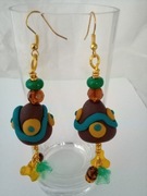 KOLCZYKI WIRE WRAPPING FIMO HAND MADE