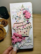 Uniwersalna kobieca kartka prezent 3D babeczka ręcznie robiona 