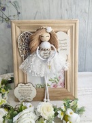 Pamiątka Pierwszej Komunii Świętej Anioł Stróż w ramce 