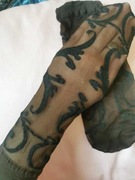 Skarpetki rajstopy brązowe z czarnym wzorem