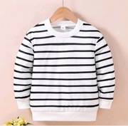 Lekka bluza dziewczęca Czarny I Biały Paski Nadrukowany