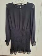 Czarna sukienka marszczona 36/38