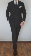 Garnitur Dwurzędowy Mango Men Slim Fit Czarny Rozmiar 50 180/100/84