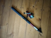 Wędka teleskopowa  spławik, grunt + kołowrotek  Opis