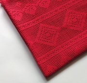 Czerwona Firanka Bawełna Handmade Filet Crochet Retro Vintage