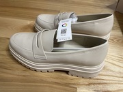 Mokasyny loafersy beżowe r. 39 