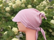 Wiązana chusta z daszkiem muślinowa czapka muślin