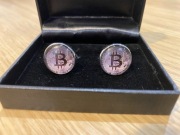 Krypto Spinki do mankietów Bitcoin BTC na prezent