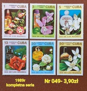 Znaczki flora:049: kwiaty- Kuba 1989r **