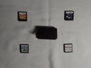 4 gry do konsol nintendo ds + pudełko na kartridże