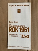 Program Teatralny Teatr Popularny Niezapomniany rok 1961