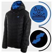 4F dwustronna (niebiesko-czarna) kurtka puchowa z kapturem L
