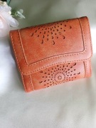 Ażurowy portfel - DamalKasa- brąz