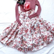 Bawelniana spodnica w stylu vintage cottagecore