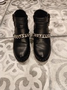 Półbuty, botki 37 DeeZee czarne łańcuch 