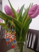 Kolczyki kryształki boho vintage bohemia 