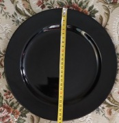 Czarny ciężki Obiadowy talerz 26 cm z ceramiki 