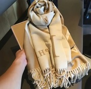 Elegancki dwustronny gruby szalik damski ciepły z frędzlami Nowy