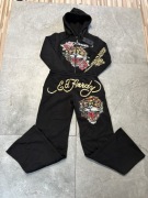 Dresy Ed Hardy czarne baggy cropped bluza Unikatowe