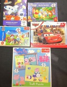 Zestaw 5 opakowań Puzzli Peppa Cars Psi Patrol Kubuś Puchatek 50-100 sztuk