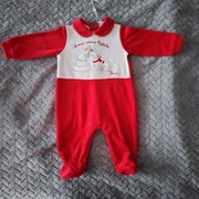 THUN OVS KIDS welurowy pajacyk świąteczny 56 1-3mc