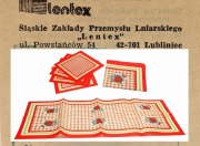 PRL Komplet z włókniny: bieżnik + 4 serwetki LENTEX Lubliniec