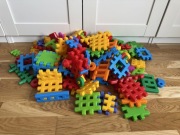 Klocki konstrukcyjne wafle Marioinex 124 elementy zwierzątka