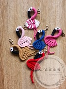 Brelok breloczek flaming do kluczy prezent makrama zawieszka