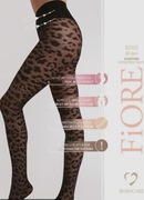 Rajstopy fantazyjne czarne panterka .wzory wyszczuplające.korygujace roz.3