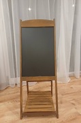 Stylowa Tablica Kredowa Stojąca – Drewniana, z Półką | Okazja!