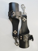 Kajdanki do podwieszania skóra naturalna rękodzieło BDSM