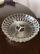 Piękna , kryształowa patera , talerz PRL