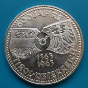 50 szylingów 1963 Austria 600 rocznica - Tyrol  Srebro 0,900 waga 20 g