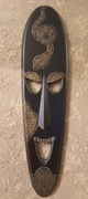 Drewniana maska figura afrykańska. Pamiątka z Afryki Madagaskar XXw.