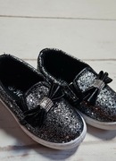 Buty wsuwane dziewczęce brokatowe slip on new tlck r.25