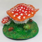 Muchomor czerwony podstawka na biżuterię dekoracja