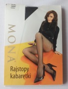 Rajstopy kabaretki MONA czarne S/M (3/4) nowe