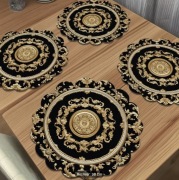 Złoto-Czarny Zestaw 4 eleganckich podkładek pod talerze