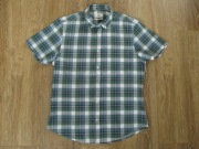 Koszula męska C&A, M, krótki rękaw, k.biał-nieb-ziel, 100% bawełna, st. bdb