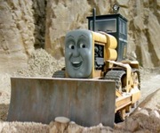 Koparka buldożer BARON pojazd tory drewniane plastikowe Tomek i Przyjaciele