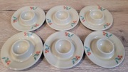 Jajcarki talerzyki kieliszki do jajek porcelit Tułowice 6 sztuk