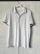 Biały bawełniany t-shirt polo relaxed fit Lindbergh M