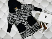 COCOMORE KURTKA 38 40 M L XL ALPAKA OVERSIZE WZÓR GRECKI NOWA WIOSNA 2026