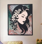 Obraz "Kwiaty we włosach" 50x40cm pionowy