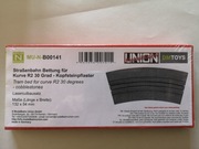 Torowisko tramwajowe łuk R2  z kostki  w skali N