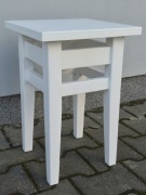 Taboret drewniany biały, solidny 
